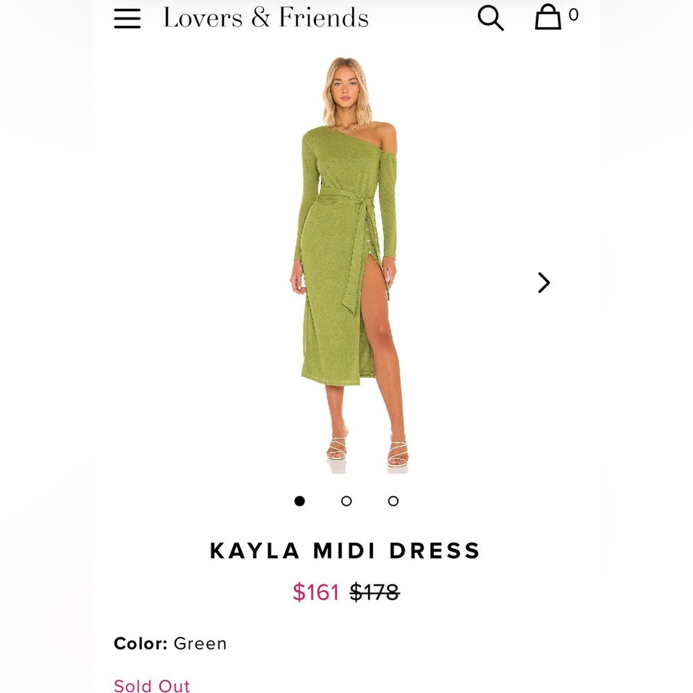 Lovers + Friends Green Asymmetrical Dress!  We don’t do regular!! - Picture 3 of 12